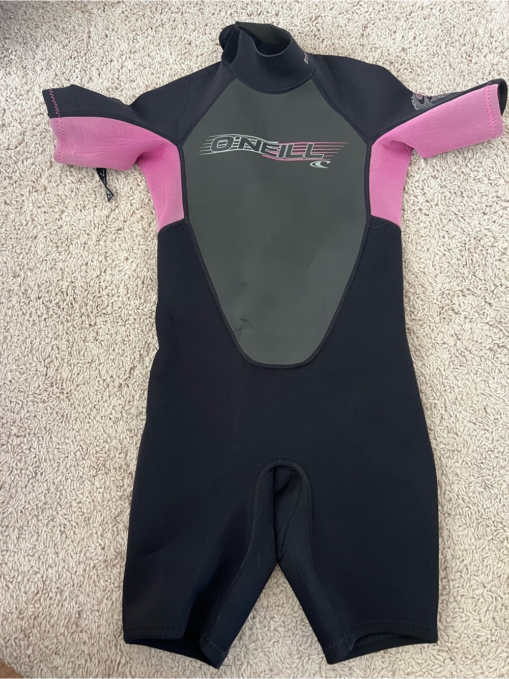 O'Neill Kids Black & Pink Short Sleeve Rashguard Suit